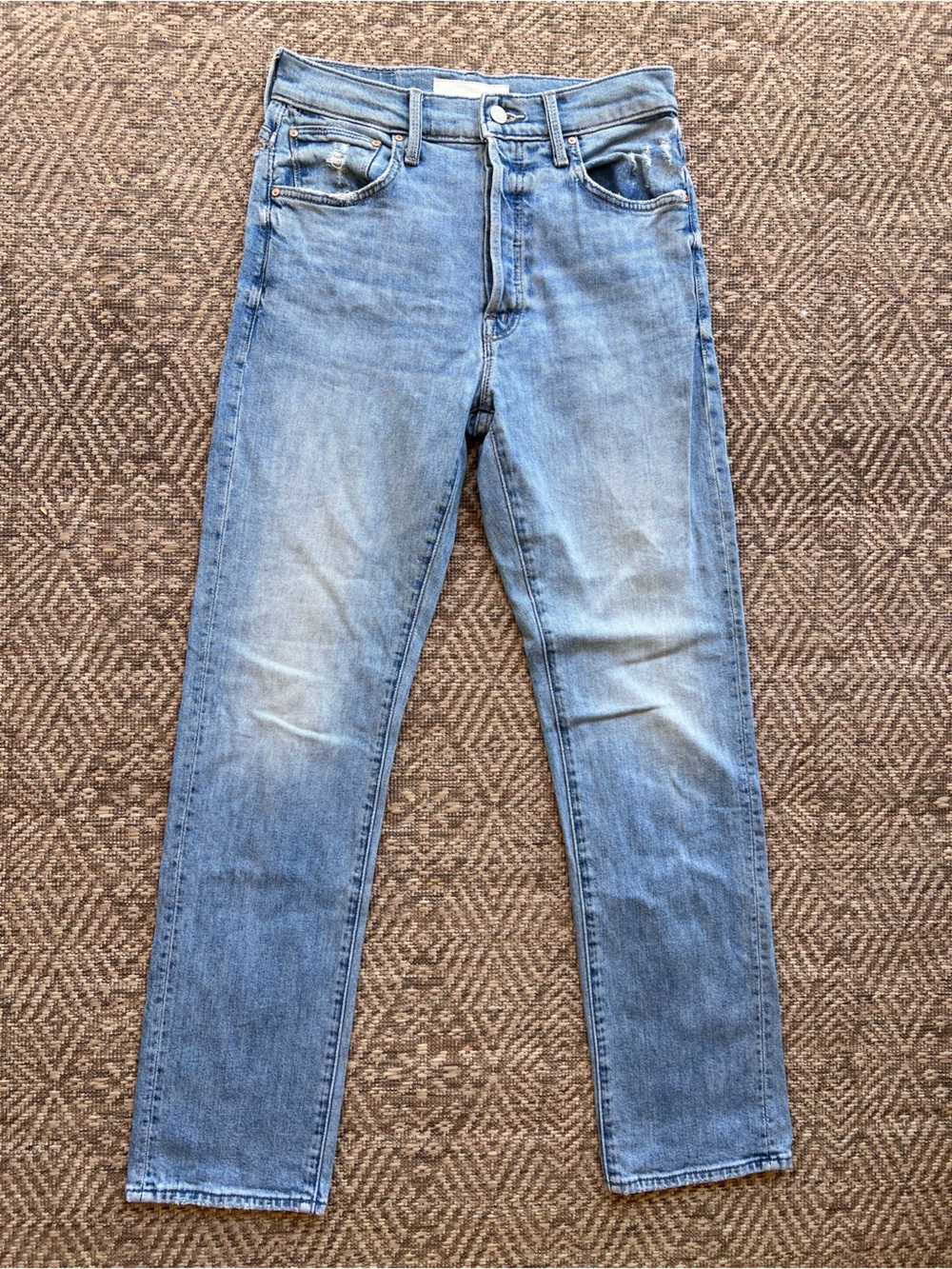 MOTHER High Waisted Hiker Hover Jeans Slay It With Flowers Distressed 26
